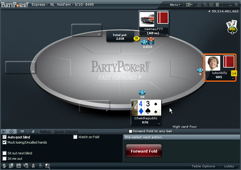 Party Poker Fast Forward